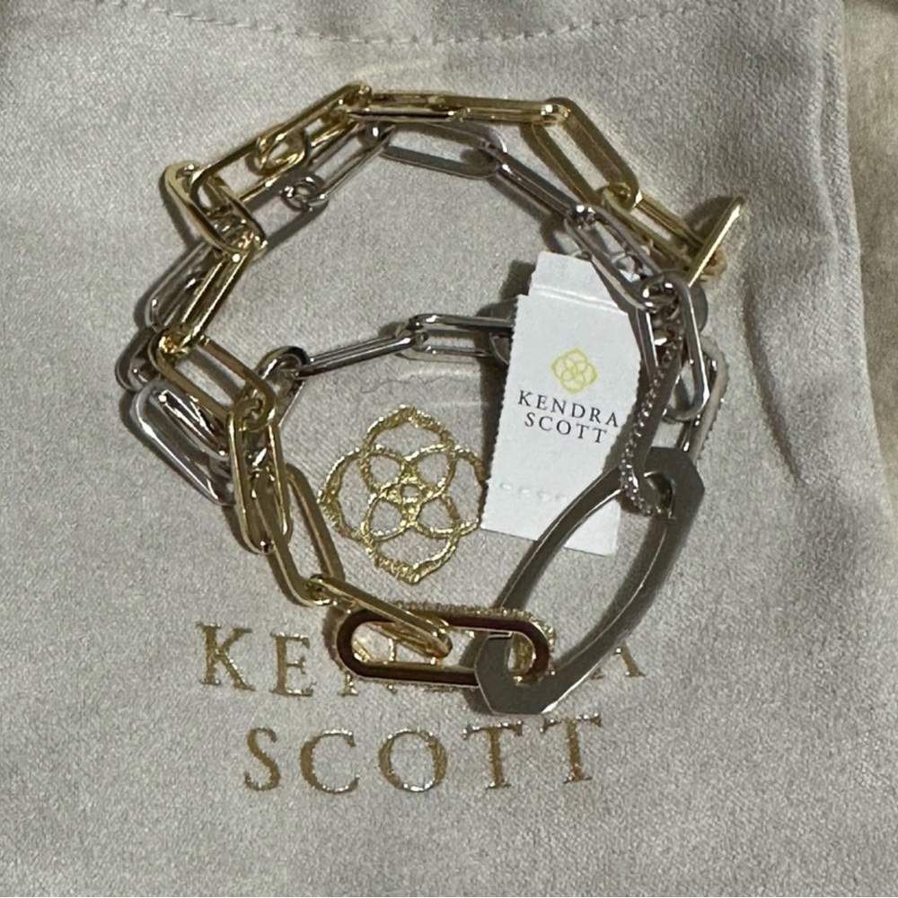 Kendra Scott Two-Tone Gold and Silver Link Necklace - Women Jewelry - Picture 4 of 7